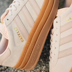 adidas Gazelle Bold Athletic Shoe - Big Kid - Alumina / Pink