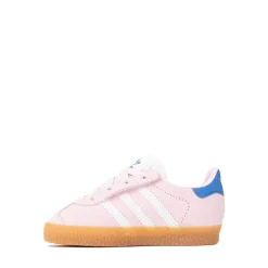 adidas Gazelle Comfort Closure Elastic Lace Athletic Shoe - Baby / Toddler - Clear Pink / Cloud White / Bluebird