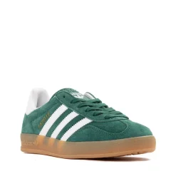 adidas Gazelle Indoor Athletic Shoe - Big Kid - Collegiate Green / White / Gum