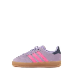 adidas Gazelle Indoor Comfort Closure Elastic Lace Athletic Shoe - Baby / Toddler - Powder Plum / Lucid Pink / Gum