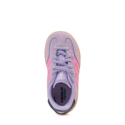 adidas Gazelle Indoor Comfort Closure Elastic Lace Athletic Shoe - Baby / Toddler - Powder Plum / Lucid Pink / Gum