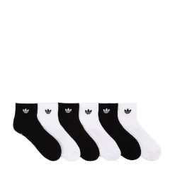 adidas Originals Trefoil 2.0 Quarter Socks 6 Pack - Big Kid - White / Black