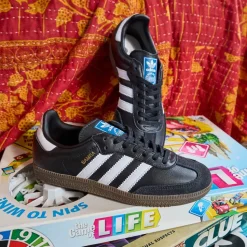adidas Samba OG Athletic Shoe - Big Kid - Core Black / Cloud White