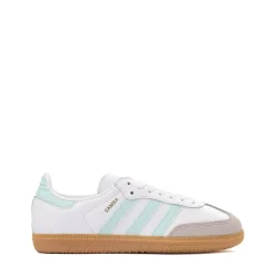 adidas Samba OG Athletic Shoe - Big Kid - White / Semi Flash Aqua / Gum