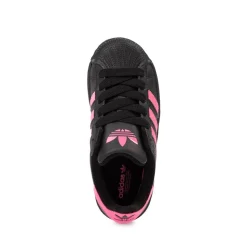 adidas Superstar II Athletic Shoe - Little Kid - Black / Lucid Pink