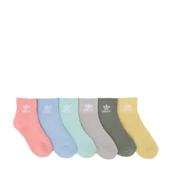adidas Trefoil Quarter Socks 6 Pack - Little Kid - Multicolor