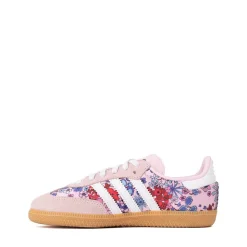 adidas x Liberty London Samba OG Comfort Closure Elastic Lace Athletic Shoe - Little Kid - Clear Pink / Cloud White / Gum