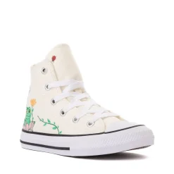Converse Chuck Taylor All Star Frog Garden High-Top Sneaker - Little Kid - Egret