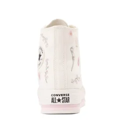 Converse Chuck Taylor All Star Lift Boho Floral High-Top Sneaker - Big Kid - Vintage White / Summit Pink