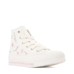 Converse Chuck Taylor All Star Lift Boho Floral High-Top Sneaker - Little Kid - Vintage White / Summit Pink