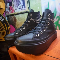Converse Chuck Taylor All Star Lift Double Stack Girli-tude High-Top Sneaker - Black Monochrome
