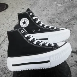 Converse Chuck Taylor All Star Lift Double Stack High-Top Sneaker - Black / White