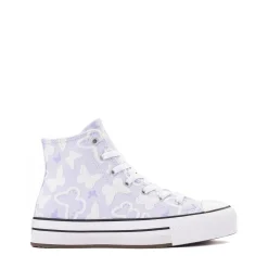 Converse Chuck Taylor All Star Lift High-Top Flocked Butterflies Sneaker - Big Kid - Blueberry Ice