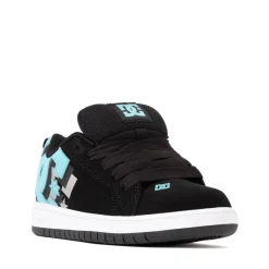 DC Court Graffik Skate Shoe - Little Kid / Big Kid - Black / Teal