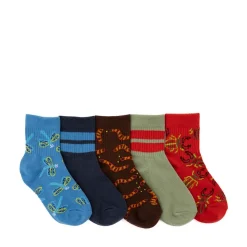 Doodle Bugs Quarter Socks 5 Pack - Little Kid - Multicolor
