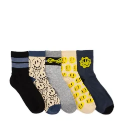 Drippy Smile Quarter Socks 5 Pack - Big Kid - Multicolor