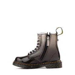 Dr. Martens 1460 8-Eye Patent Boot - Toddler - Black / Silver Gradient