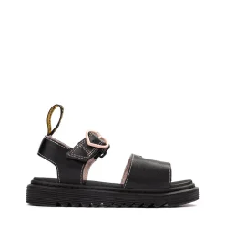 Dr. Martens Marlowe II Hearts Sandal - Little Kid / Big Kid - Black / Powder Pink