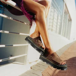 Dr. Martens Zebzag Dunnet Slide Sandal - Dark Brown