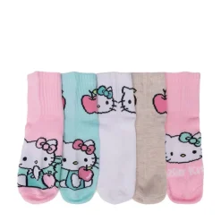 Hello Kitty® Apple Quarter Socks 5 Pack - Little Kid - Multicolor
