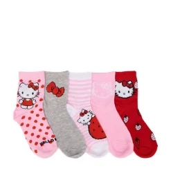 Hello Kitty® Strawberry Dots Quarter Socks 5 Pack - Little Kid - Multicolor