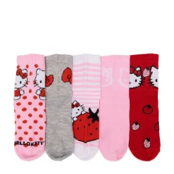 Hello Kitty® Strawberry Dots Quarter Socks 5 Pack - Little Kid - Multicolor