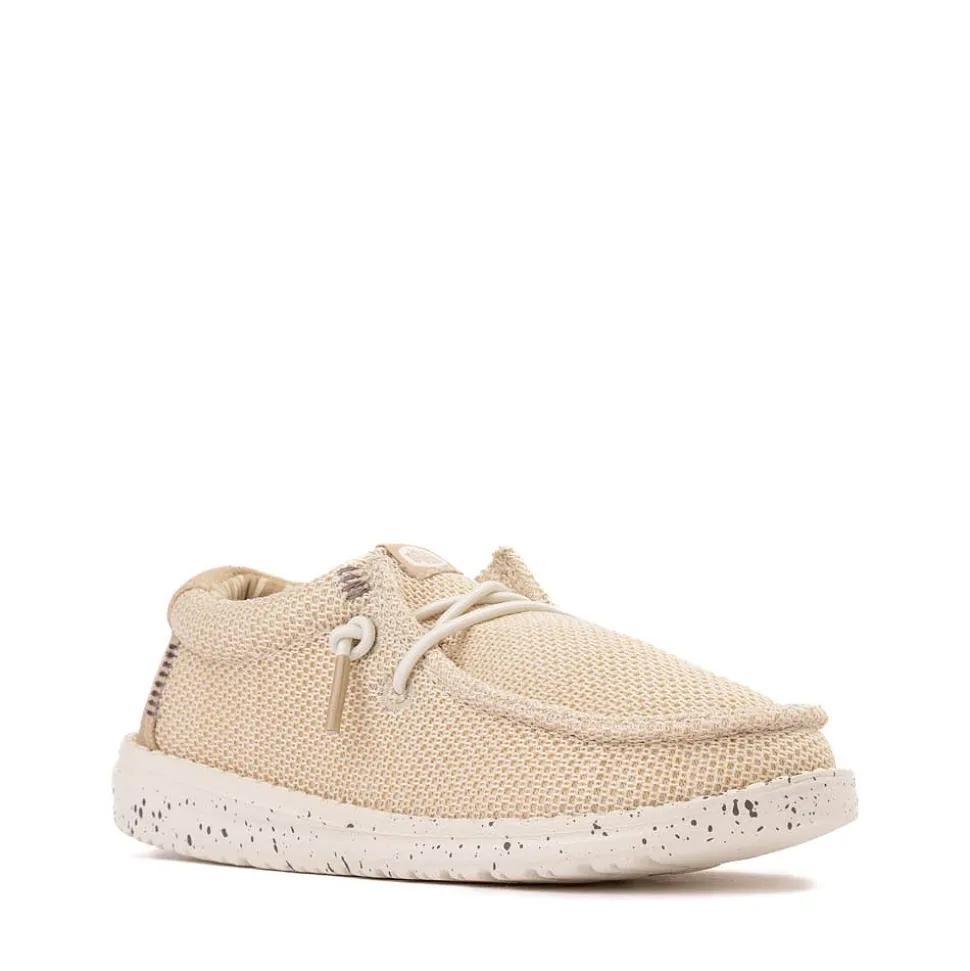 HEYDUDE Wally Stretch Sox Casual Shoe - Little Kid / Big Kid - Irish Cream