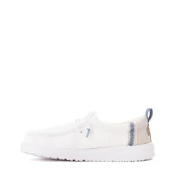 HEYDUDE Wally Summer Linen Casual Shoe - Little Kid / Big Kid - White / Stone Grey