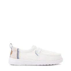 HEYDUDE Wally Summer Linen Casual Shoe - Little Kid / Big Kid - White / Stone Grey