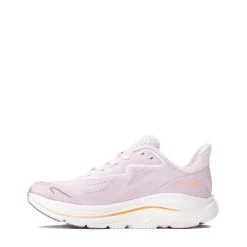 HOKA Clifton 10 Athletic Shoe - Big Kid - Lilac Cream / Tangerine Glow