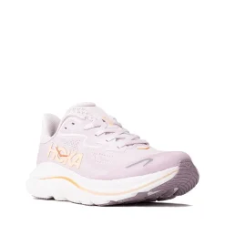 HOKA Clifton 10 Athletic Shoe - Big Kid - Lilac Cream / Tangerine Glow