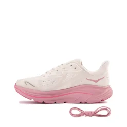 HOKA Clifton 10 Athletic Shoe - Big Kid - Rose Cream / Dried Rose