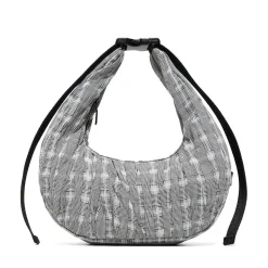 Hunter Mini Lune Ruched Shoulder Bag - Black / White Pattern
