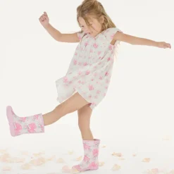 Hunter x LoveShackFancy First Classic Rain Boot - Toddler / Little Kid - Rose Beaux / Mint Pink