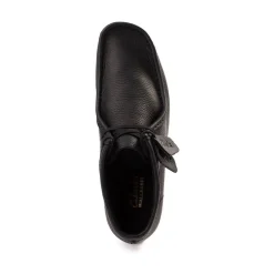 Mens Clarks Wallabee EVO Chukka Boot - Black Leather