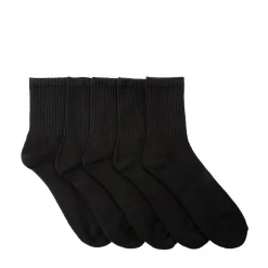 Mens Half Crew Socks 5 Pack - Black
