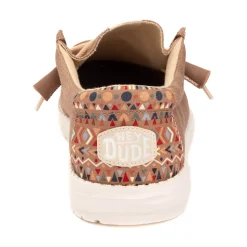 Mens HEYDUDE Wally Boho Slip-On Casual Shoe - Brown
