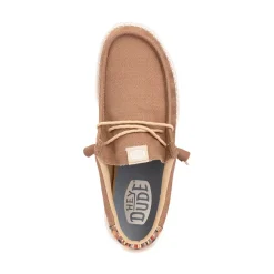 Mens HEYDUDE Wally Boho Slip-On Casual Shoe - Brown