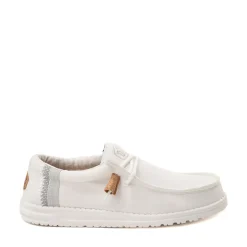 Mens HEYDUDE Wally Break Stitch Casual Shoe - Natural White