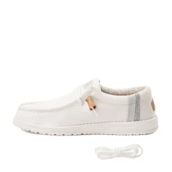 Mens HEYDUDE Wally Break Stitch Casual Shoe - Natural White