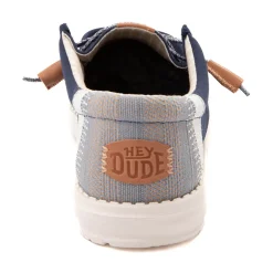 Mens HEYDUDE Wally Break Stitch Casual Shoe - Navy
