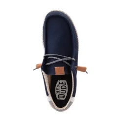 Mens HEYDUDE Wally Break Stitch Casual Shoe - Navy