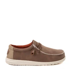 Mens HEYDUDE Wally Craft Leather Casual Shoe - Tan
