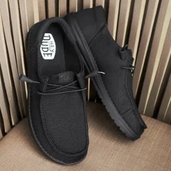 Mens HEYDUDE Wally Funk Casual Shoe - Black Monochrome