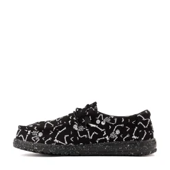 Mens HEYDUDE Wally Glow Skeleton Slip-On Casual Shoe - Black