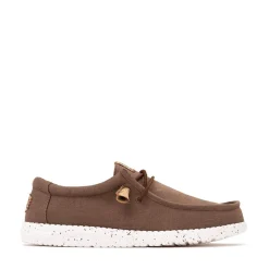 Mens HEYDUDE Wally Hemp Slip-On Casual Shoe - Chocolate