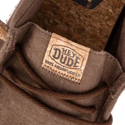 Mens HEYDUDE Wally Hemp Slip-On Casual Shoe - Chocolate