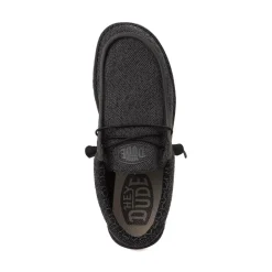 Mens HEYDUDE Wally Sox Micro Casual Shoe - Total Black