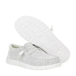 Mens HEYDUDE Wally Stretch Sox Slip-On Casual Shoe - Storm White