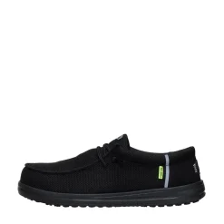 Mens HEYDUDE Wally Work Comp Toe Casual Shoe - Black